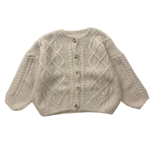 Boys Cotton Knit Sweater -Oatmeal