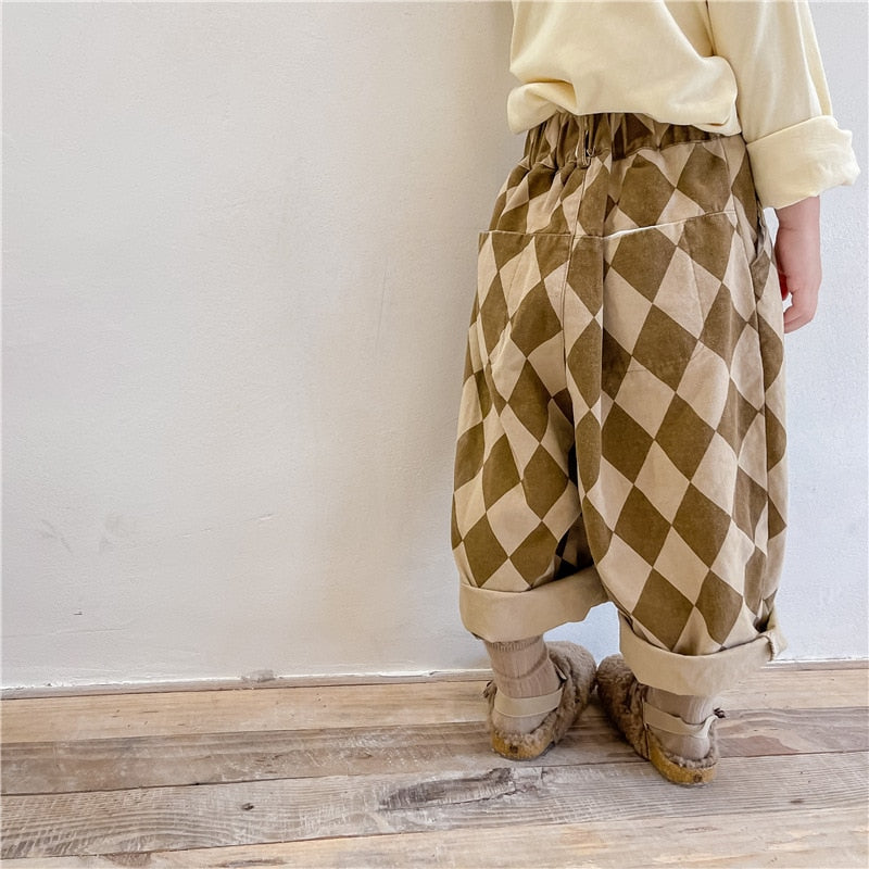 Autumn Boys Plaid Pants