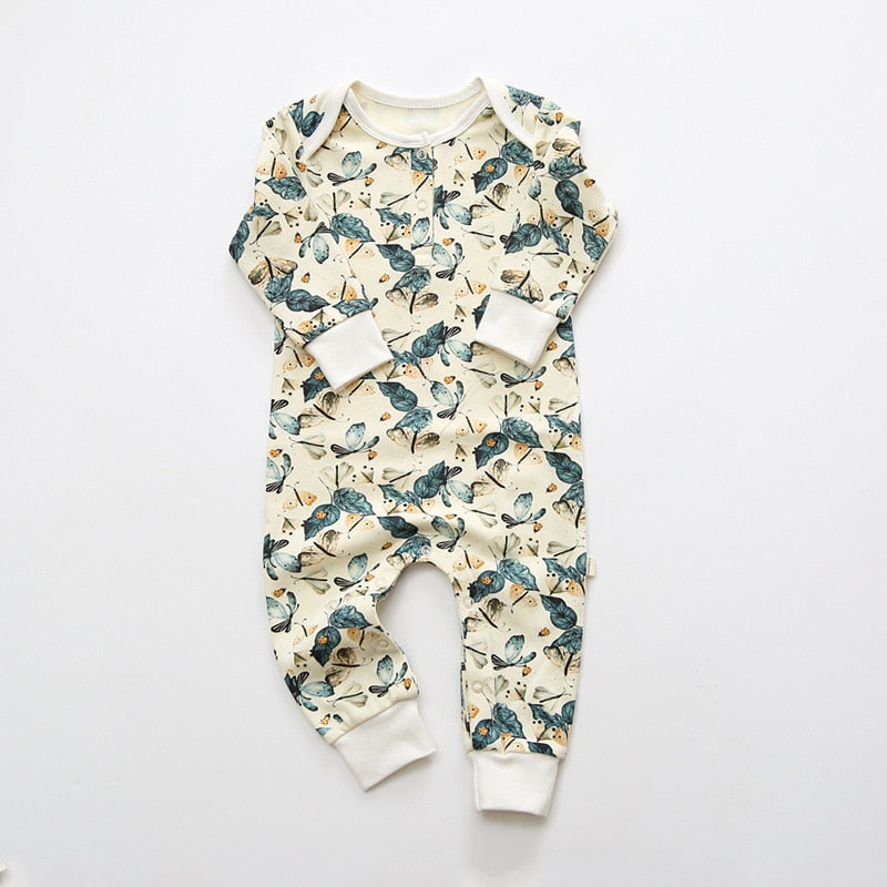 Baby Girls Cotton Floral Jumpsuit-Orchids