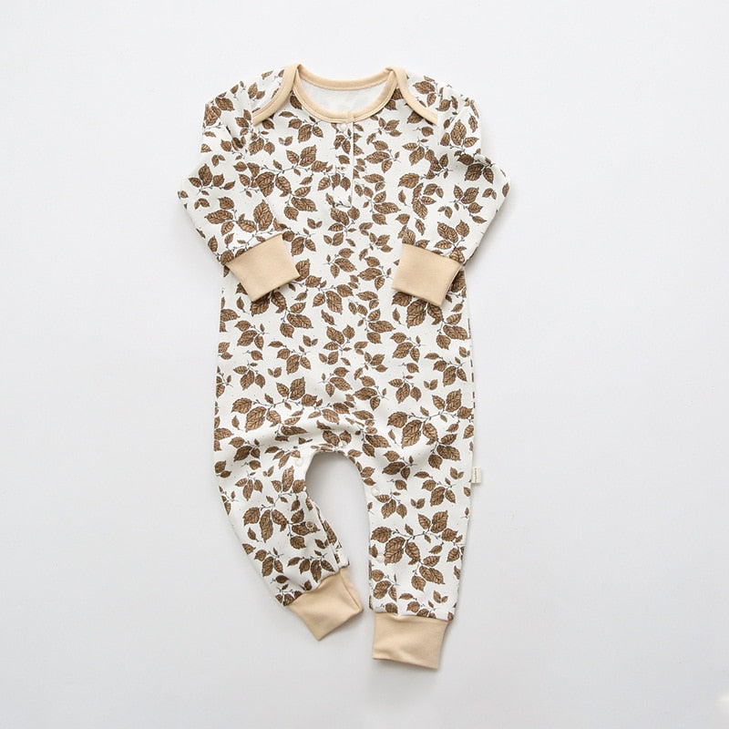 Baby Girls Cotton Floral Jumpsuit-Orchids