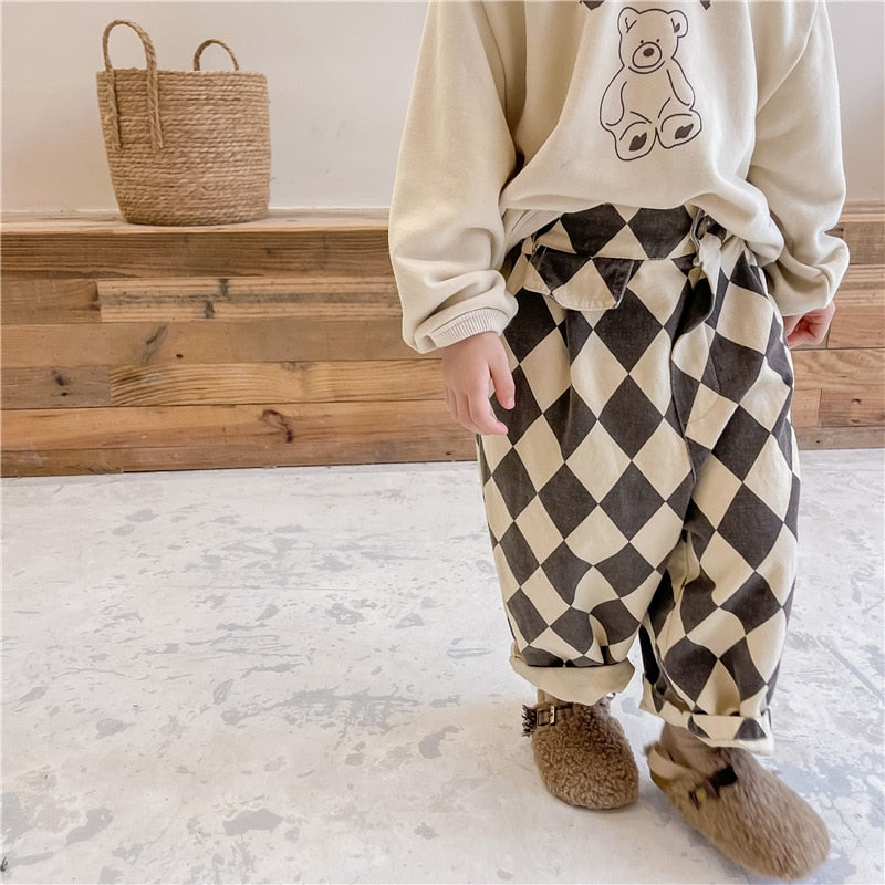 Autumn Boys Plaid Pants