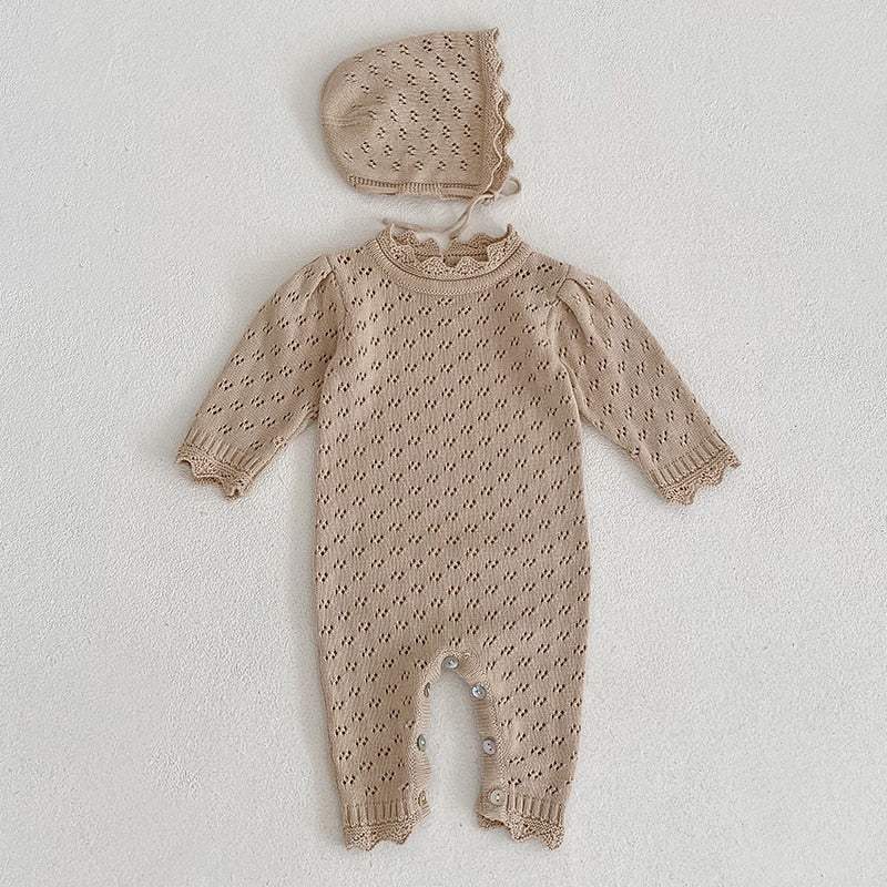 Baby Knit Onesie+Hat -Sibling Set