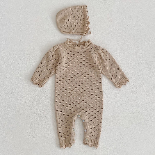 Baby Knit Onesie+Hat -Sibling Set