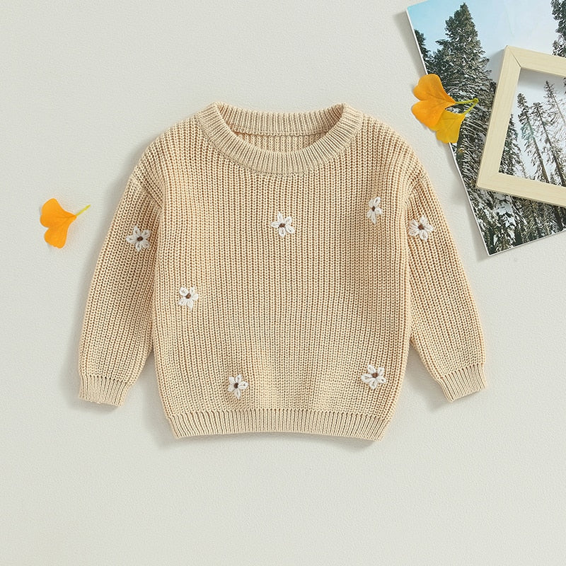 Girls Daisy Knit Sweater