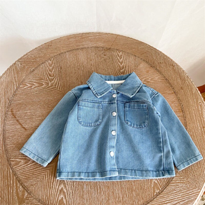 Boys long-sleeved denim shirt jacket two-piece suit