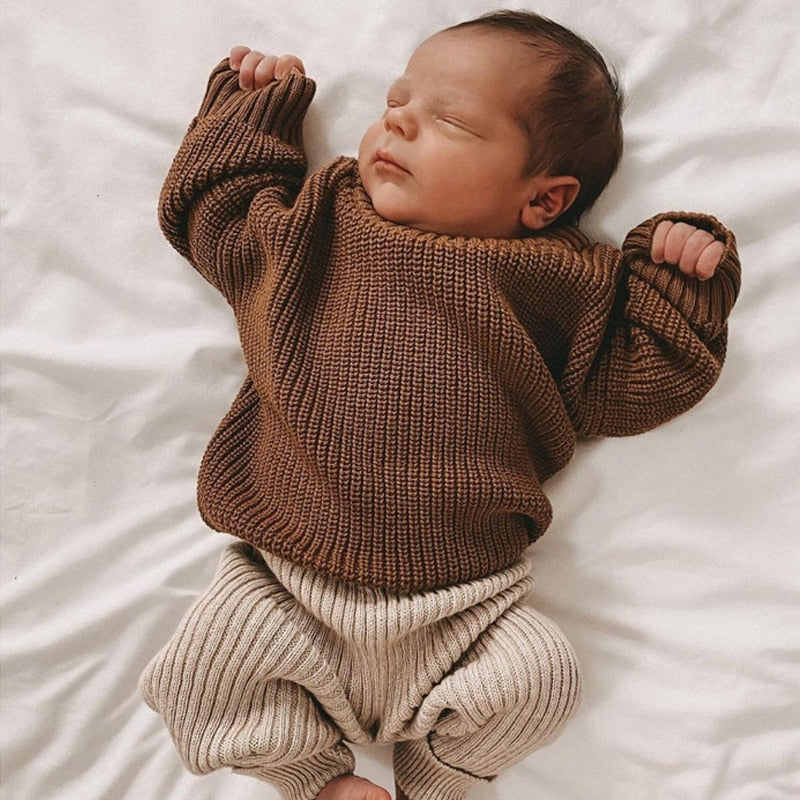 Boys Autumn Knit Sweater - Coffee