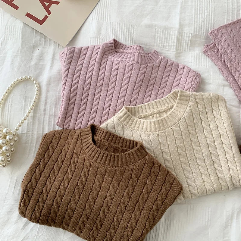 Girls Knit Sweater  -Blush