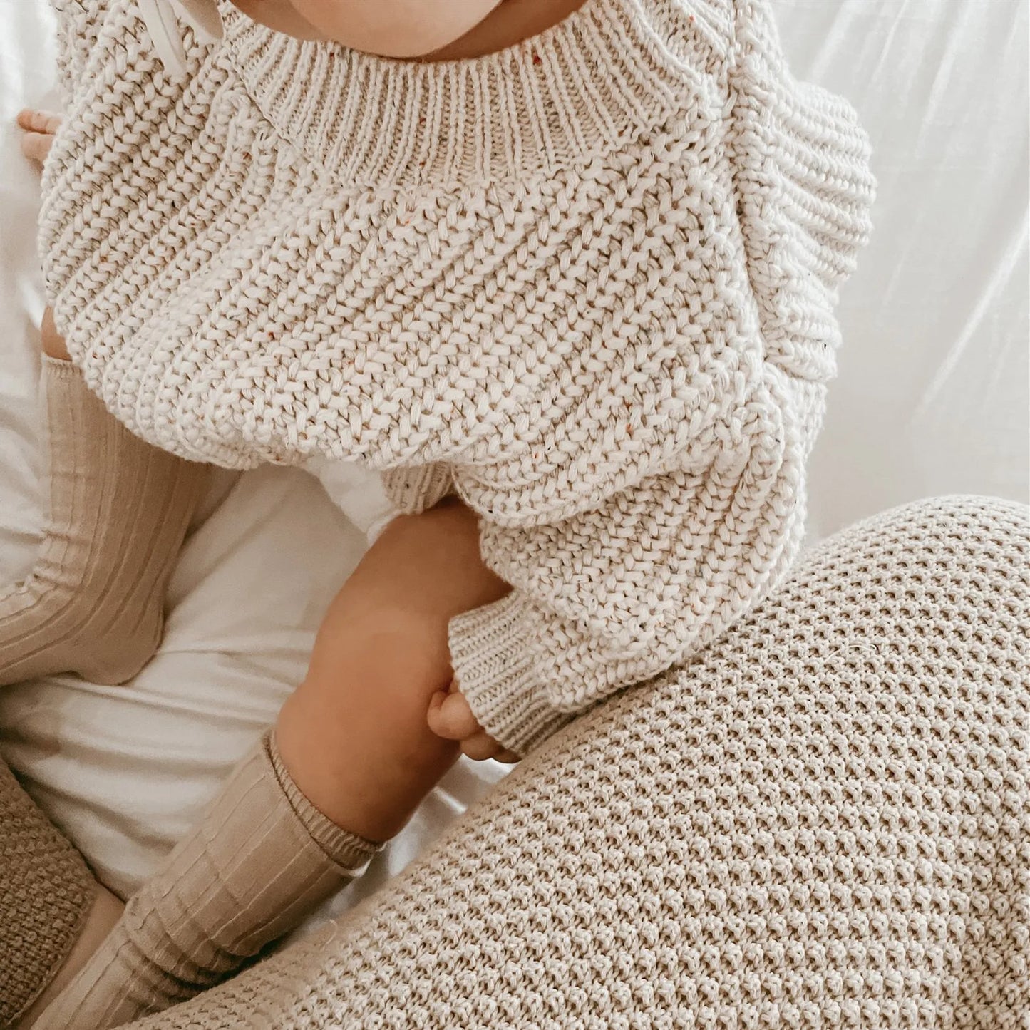 Chunky Knit Oversized Sweater-Off white